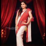 Rashmi Gautam, red and white saree, sensual