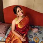 Rashmika Mandanna, red saree, pattu, romantic