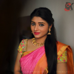 Adhiti Menon, Kalavani Mappillai actress, Pink saree