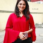 Indhuja, full size, red dress