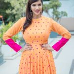 Lakshmi Manchu, Kaatrin Mozhi actress, orange dress