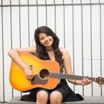 Monica Chinnakotla,  Genius Actress, photo shoot, gitar,