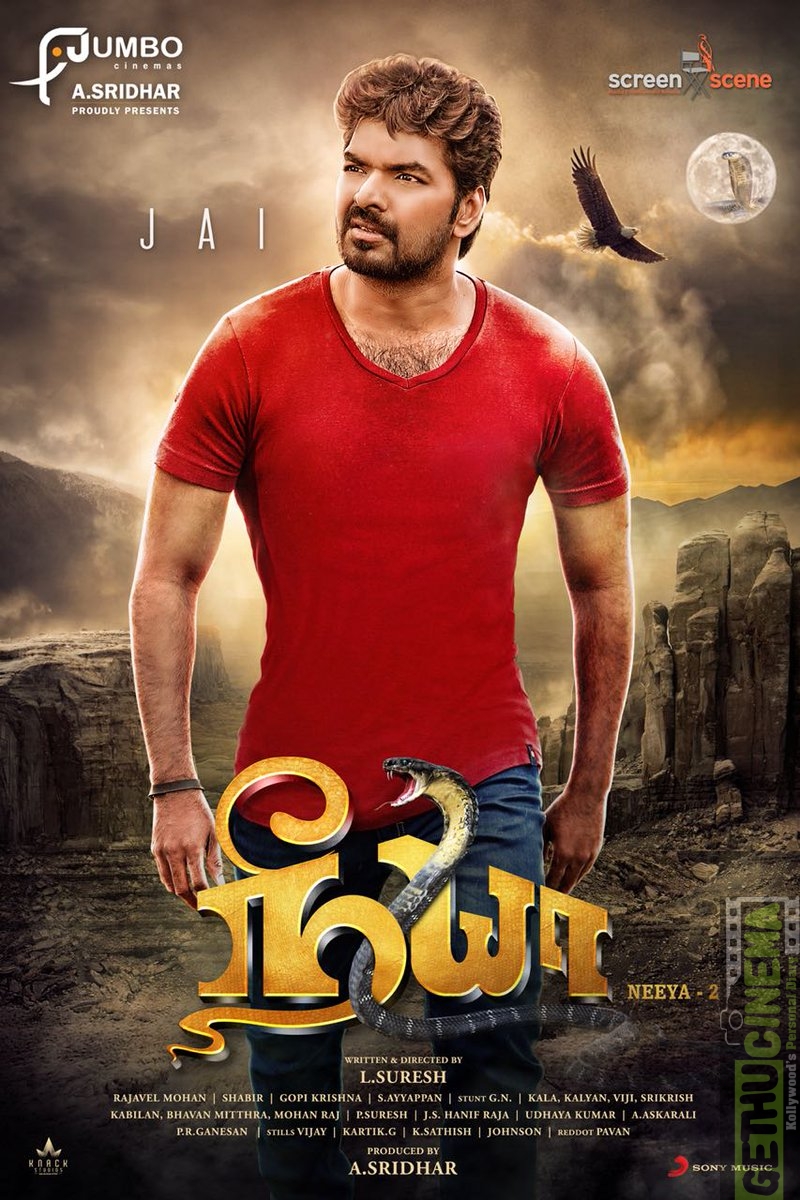 Neeya 2, Tamil Looks, jai, hero, red t shirt