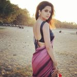 New Tamil Actress, Vedhika, saree, back side, spicy