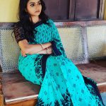 Nithya Ram, Savalige Sye anchor, blue saree