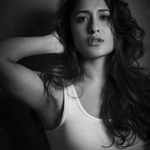 Pragya Jaiswal, black and white, white inner