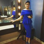 Anitha Sampath, Sun Tv, blue dress, makeup room