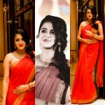 Anjana Rangan, saree, collage, hd, wallpaper