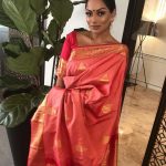 Chandrika Ravi, red saree, Smart