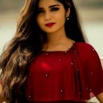 Gouri G Kishan, 96 actress, janu, photo shoot, red dress, wallpaper