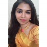 Raveena Ravi, Dubbing Artist, yellow saree, selfie