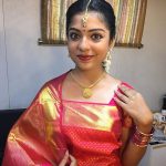 Varsha Bollamma, Mandharam heroine, red saree, trendy