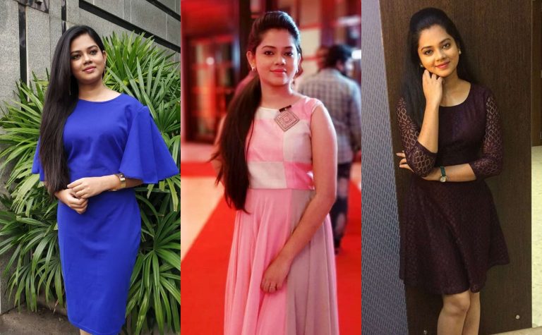 Vanakam Tamila Vj Anitha Sampath 2018 Latest Modern Dress Photos