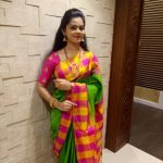 Anitha Sampath, Saree, TV News Anchor, village saree