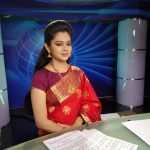 Anitha Sampath, Saree, Television News Anchor, set, makeup,