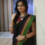 Anitha Sampath, Saree, vanakam tamila vj, black saree