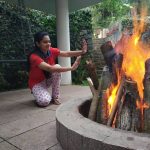 Anitha Sampath, without makeup, vanilai arikai, camp fire