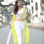 Ashika Ranganath, yellow dress, walking