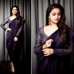 Keerthi Suresh, recent, collage, saree