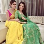 Nayanthara, yellow saree, dd, green saree, family