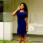 Subiksha, large size, blue dress, glamour