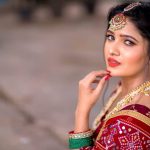 Vani Bhojan, red saree, red lipsstick