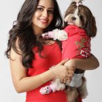 Aanchal Munjal, dog, red dress