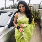 Adhiti menon, treditional, green saree