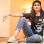 Anjena Kirti, 2018 Photo shoot, black t shirt, blue jean