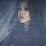 Catherine Tresa, cover, black dress,  photoshoot