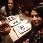 Catherine Tresa, friends, dinner, night