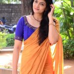 Kalpika Ganesh, orange saree, recent click