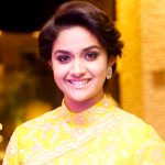 Keerthy Suresh, hd, smile, saree, cute, yellow saree