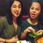 Regina Cassandra, naughty smile, friends, food