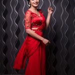 Sanchita Shetty, photoshoot, saree, red dress, Johnny