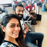 Shanthanu Bhagyaraj, selfie, airport, tour, family, wife