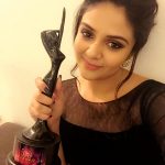 Sreemukhi, black dress, award