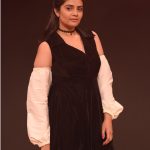 Sreemukhi, black dress, cute