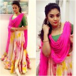 Sreemukhi, half saree, naughty