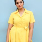 Sreemukhi, yellow dress, seductive