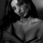 Twinkle Meena, black and white, without bra