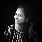 ramya pandian, smile, black and white