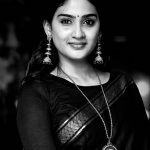 Aditi Ravi, Tick Tock Heroine, black saree, bw