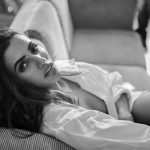 Akshara Gowda, novel, bw, lying