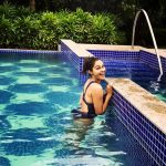 Andrea Jeremiah, bikini, glamour, swimming pool