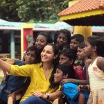 Andrea Jeremiah, selfie, kids, actress