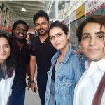 Karthi, rj vignesh, hindi actress, airport