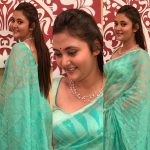 Megha Chowdhury, Varma Heroine, blue saree, chubby