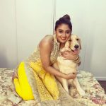 Natasha Doshi, Jai Simha Actress, yellow dress, dog