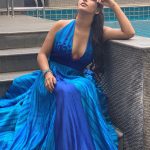 Yashika Aannand, blue dress, glamour, tamil actress